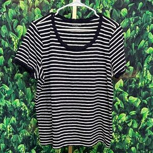 TALBOTS Navy & White Striped Women's Top 1X